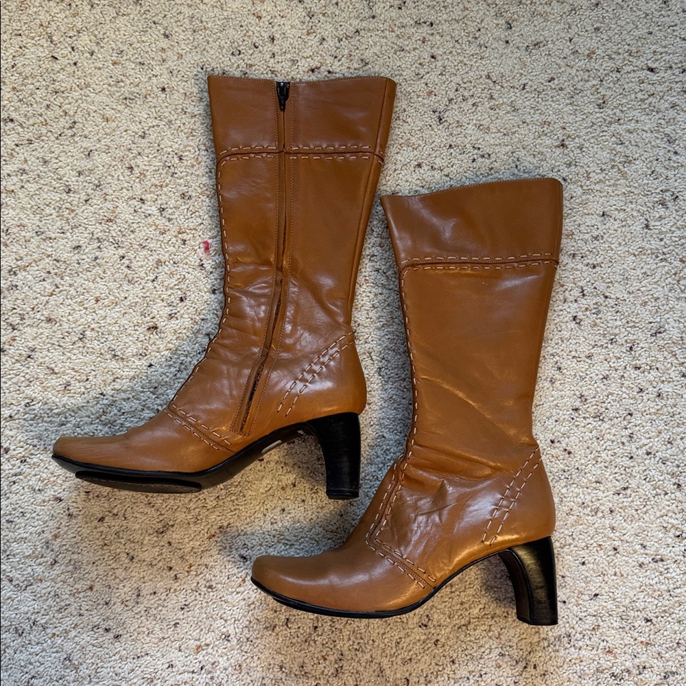 Beautiful Tan Leather Women's Boots by Fornarina - Picture 4 of 9